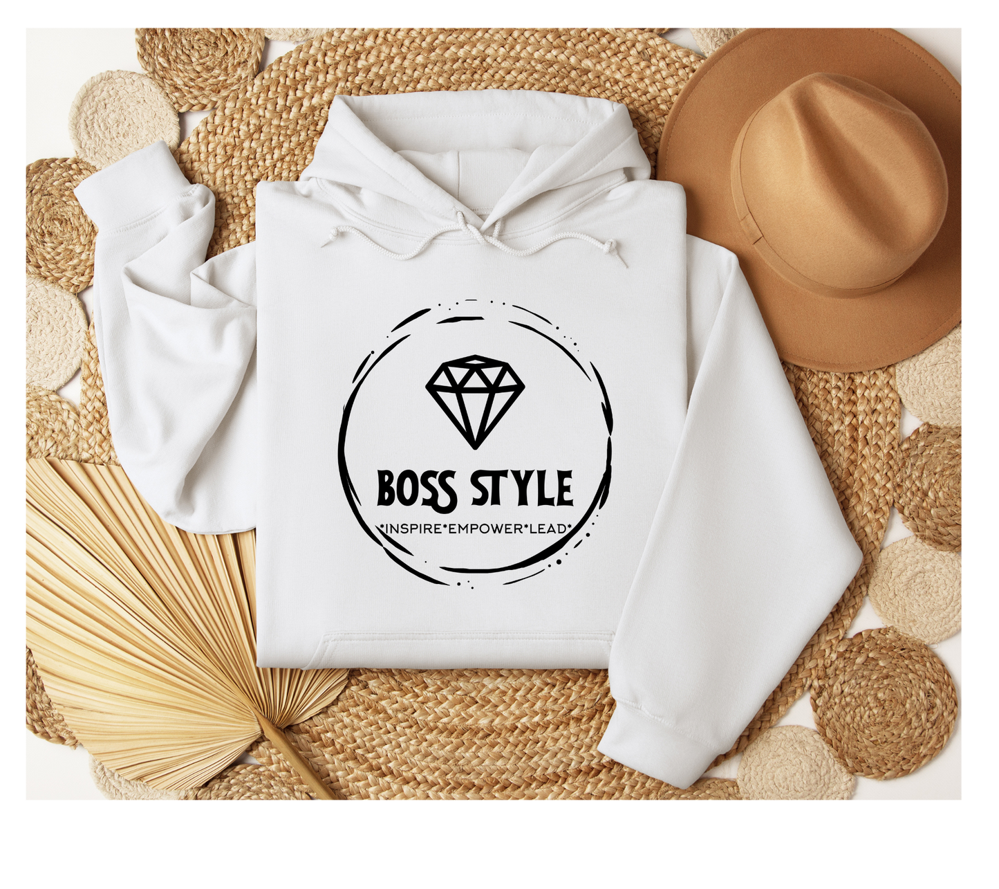 Boss Style White Hoodie - Urban Fashion Top